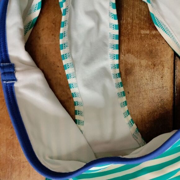 Johnnie B bikini bottom size 6 to 7 green striped swim suit summer vacation - Picture 3 of 4